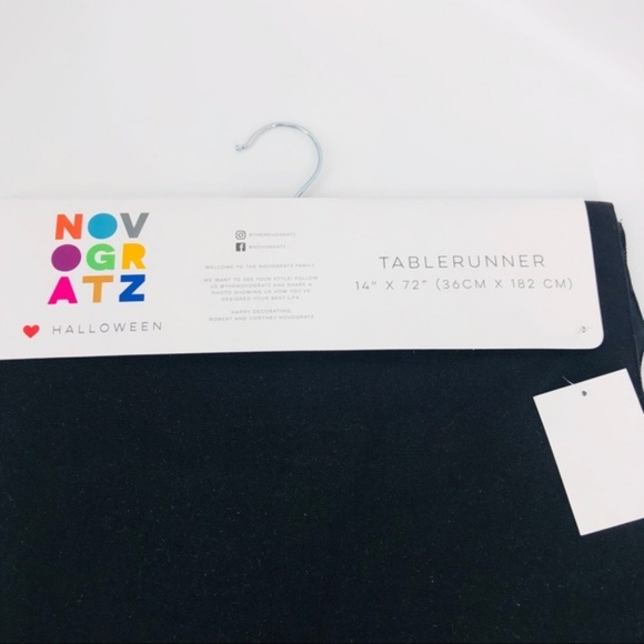 NWT Fall Halloween Embroidered Skeleton Black Table Runner - Picture 7 of 8